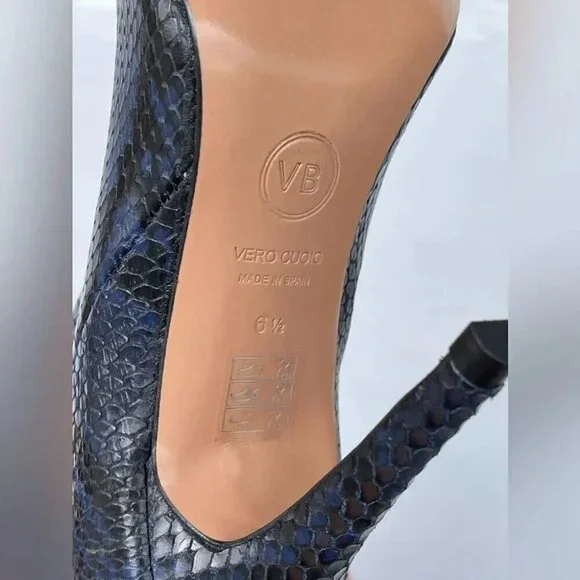 Veronica Beard Wyn Snake-Embossed Leather Boots size 6.5 - Picture 10 of 12